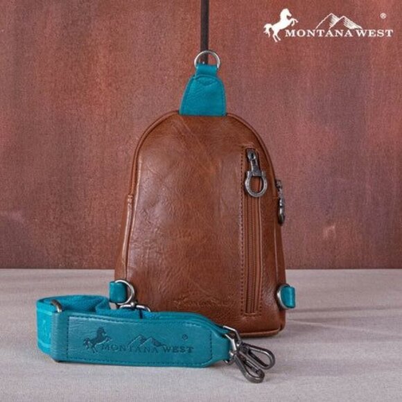 Montana West Embroidered Scroll Cut-out Collection Sling Bag - Picture 3 of 15